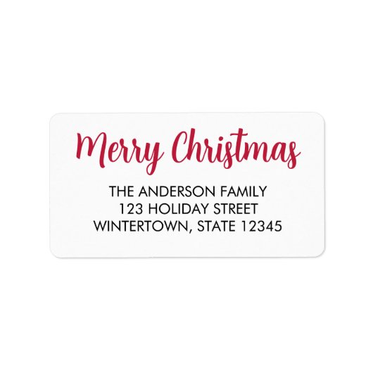 Merry Christmas Script Typography Retouradres Etiket (Voorkant)