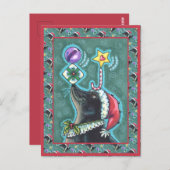 MERRY CHRISTMAS SEAL BALANCING GIFTS, CANDY CANE BRIEFKAART (Voorkant / Achterkant)