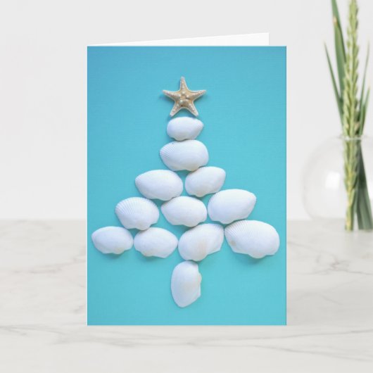 Merry Christmas - Seashell kerstboom Kaart (Voorkant)