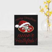 Merry Christmas SF 49 Niner Faithfuls Kaart (Gele Bloem)