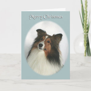 Merry Christmas Sheltie Feestdagen Kaart
