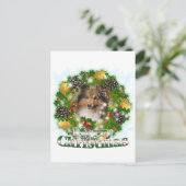 Merry Christmas Sheltie Feestdagenkaart (Staand voorkant)