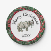 Merry Christmas Shetland Pony Plates Papieren Bordje (Voorkant)