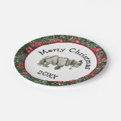Merry Christmas Shetland Pony Plates Papieren Bordje (Gekanteld)