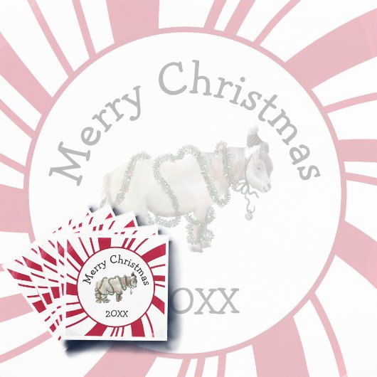 Merry Christmas Shetland Pony Servet