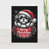 Merry Christmas Shih Tzu Graphic Tee  Kaart (Voorkant)