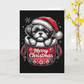 Merry Christmas Shih Tzu Graphic Tee  Kaart (Gele Bloem)