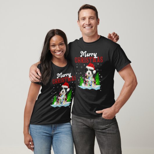 Merry Christmas Shih Tzu Tree Lights Shih Tzu Chri T-shirt (Unisex)