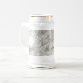 Merry Christmas Shiny Crystal White Stein Bierpul (Voorkant links)