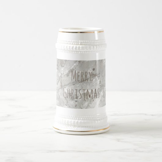 Merry Christmas Shiny Crystal White Stein Bierpul (Center)