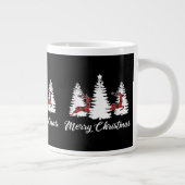 Merry Christmas Shirt for Women Buffalo Plaid Rein Grote Koffiekop (Rechts)