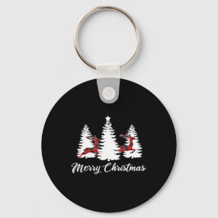 Merry Christmas Shirt For Women Buffalo Plaid Rein Sleutelhanger