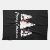 Merry Christmas Shirt for Women Buffalo Plaid Rein Theedoek (Horizontaal)