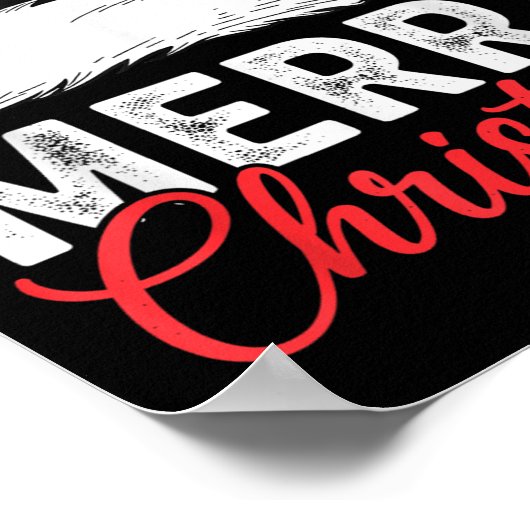 Merry Christmas Shirt Santa Hat Buffalo Plaid Men  Poster (Hoek)