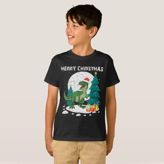 Merry Christmas Shirts For Women Xmas Santa T Rex  (Voorkant volledig)