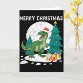 Merry Christmas Shirts For Women Xmas Santa T Rex Kaart (Gele Bloem)