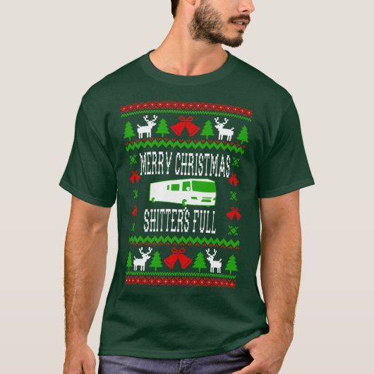 Merry Christmas Shitters Full Ugly Christmas Sweat T-shirt (Voorkant)