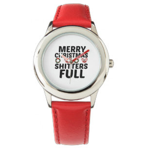 MERRY CHRISTMAS SHITTERS VOLLEDIG HORLOGE