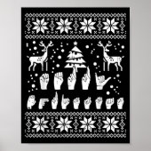 Merry Christmas Sign Language Asl Deaf Ugly Christ Poster (Voorkant)