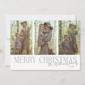 Merry Christmas Signature Multi Photo Wit Feestdagenkaart (Voorkant)