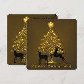 Merry Christmas Silhouette Deer and Tree Feestdagenkaart (Voorkant / Achterkant)