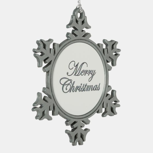 Merry Christmas Silver Glitter Ornament (Links)