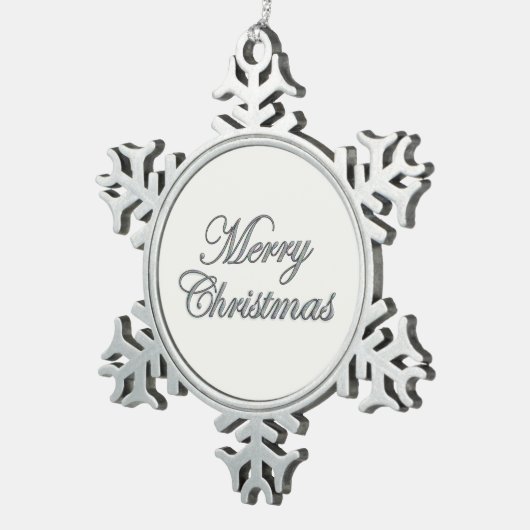 Merry Christmas Silver Glitter Ornament (Rechts)