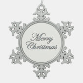 Merry Christmas Silver Glitter Ornament (Voorkant)