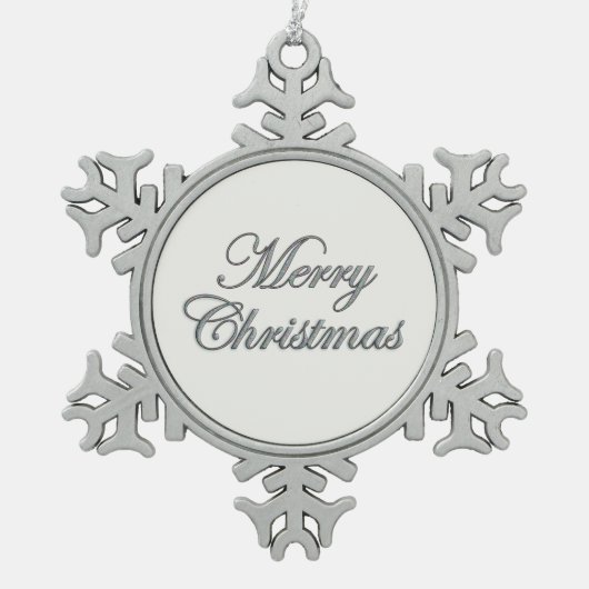 Merry Christmas Silver Glitter Ornament (Voorkant)