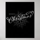 Merry Christmas Silver Snowflake  Poster (Voorkant)
