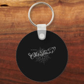 Merry Christmas Silver Snowflake Sleutelhanger (Voorkant)