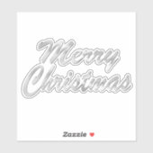 Merry Christmas Silver Sticker (Vel)