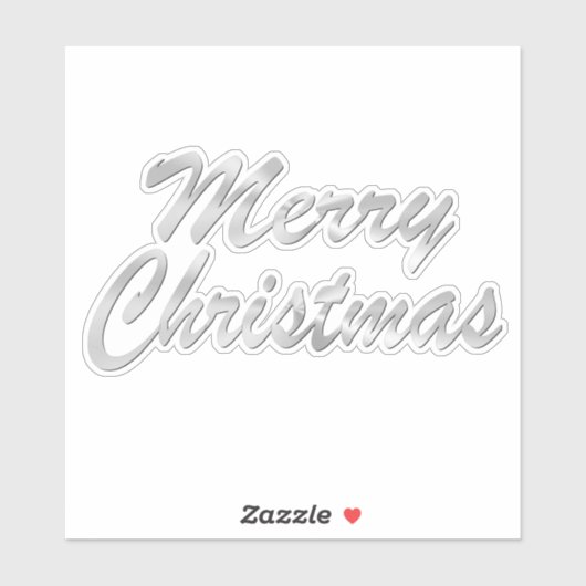 Merry Christmas Silver Sticker (Vel)