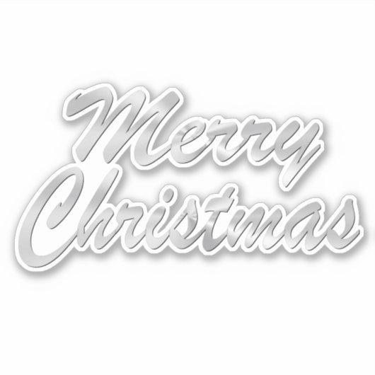 Merry Christmas Silver Sticker (Voorkant)