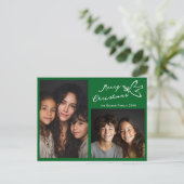 MERRY CHRISTMAS Simple Dove CUSTOM 2 FOTO Vakantie Briefkaart (Staand voorkant)