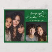 MERRY CHRISTMAS Simple Dove CUSTOM 2 FOTO Vakantie Briefkaart (Voorkant)