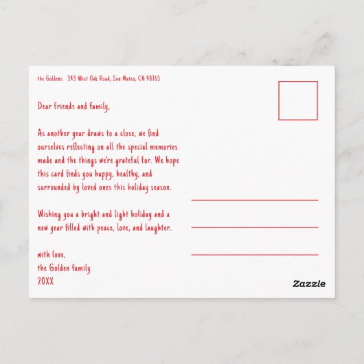 MERRY CHRISTMAS Simple Dove CUSTOM 3 FOTO Vakantie Briefkaart (Achterkant)