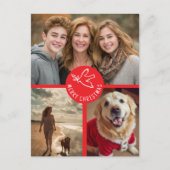 MERRY CHRISTMAS Simple Dove CUSTOM 3 FOTO Vakantie Briefkaart (Voorkant)