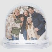 Merry Christmas simple elegant two photo holiday Sneeuwbol (Achterkant)