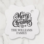 Merry Christmas simple script return address  Bedankjes Labels (Achterkant)