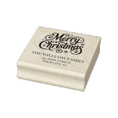 Merry Christmas simple script return address Rubberstempel (Stempel)