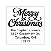 Merry Christmas simple script return address Zelfinktende Stempel (Design)