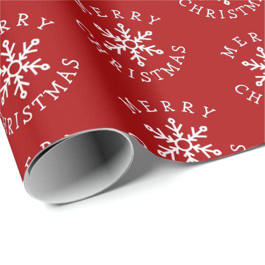 Merry Christmas Simple Snowflake Cadeaupapier (Rol Hoek)