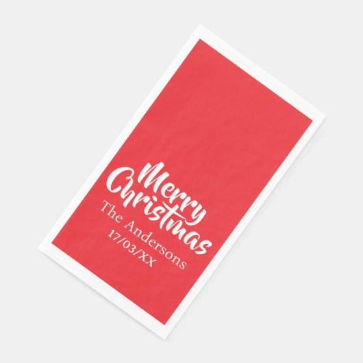 Merry Christmas Simple Stylish Modern Minimal Mono Servet (Hoek)