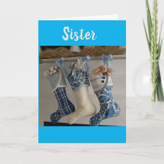 MERRY CHRISTMAS ***SIS** MET LOVE EN BEDANKT FEESTDAGEN KAART (Voorkant)