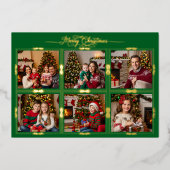 Merry Christmas Six ingelijst Afbeeldingen Front G Folie Feestdagenkaart (Voorkant)