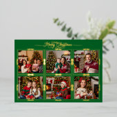 Merry Christmas Six ingelijst Afbeeldingen Front G Folie Feestdagenkaart (Staand Voorkant)