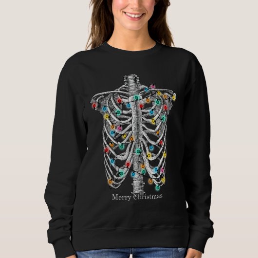 Merry Christmas Skeleton Ribcage With String Of Li Trui (Voorkant)