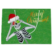 Merry Christmas Skeleton Santa Hat Ornamenten Groe Groot Cadeauzakje (Voorkant)