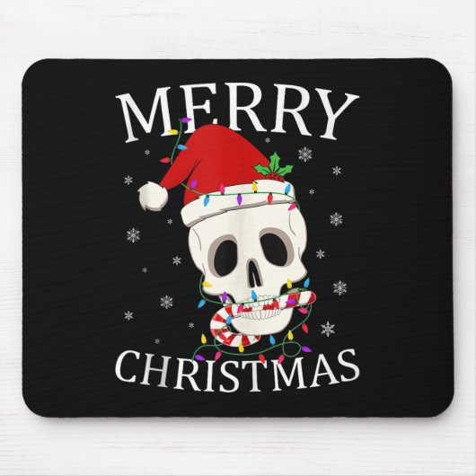 Merry Christmas Skeleton Skull Xmas Lights Men Wom Muismat (Voorkant)